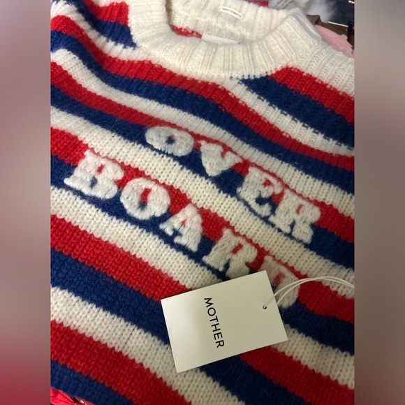 Mother The Biggie Oversized Crewneck Striped Over Board Sweater Size Small NWT - Picture 4 of 5